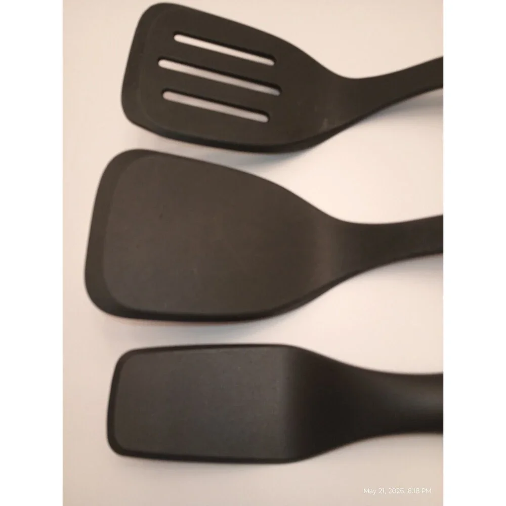 KitchenAid 3-Piece Black Utensil Set: Slotted Turner, Spatula, and Scraper